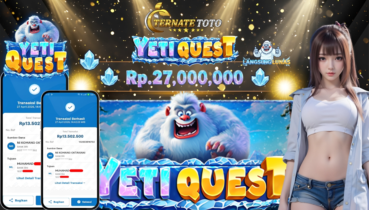 TERNATETOTO - JACKPOT YETI QUEST Rp. 27,000,000,-